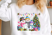 Christmas Tree Snowman Family PNG, a Seasonal Illustration by designcity5 (Thumbnail 2 of 4)