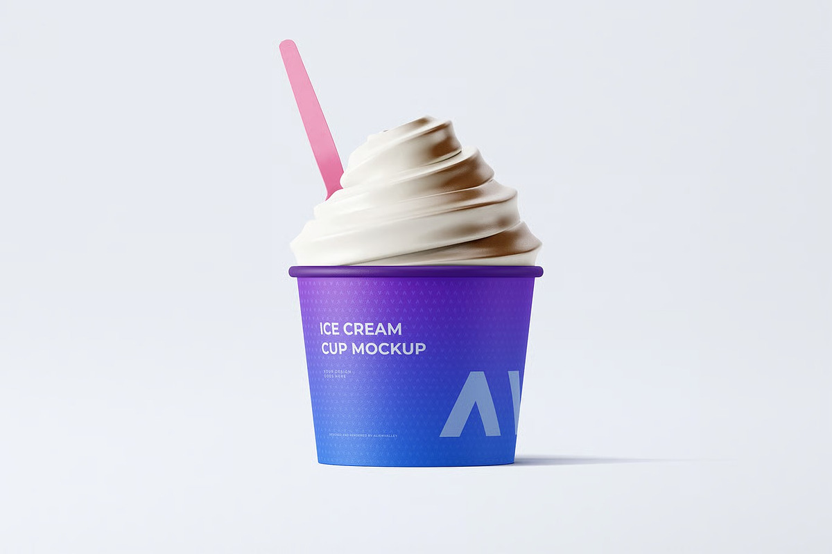 Ice Cream Cup Mockup, a Product Mockup by zpackcreative (Photo 1 of 4)
