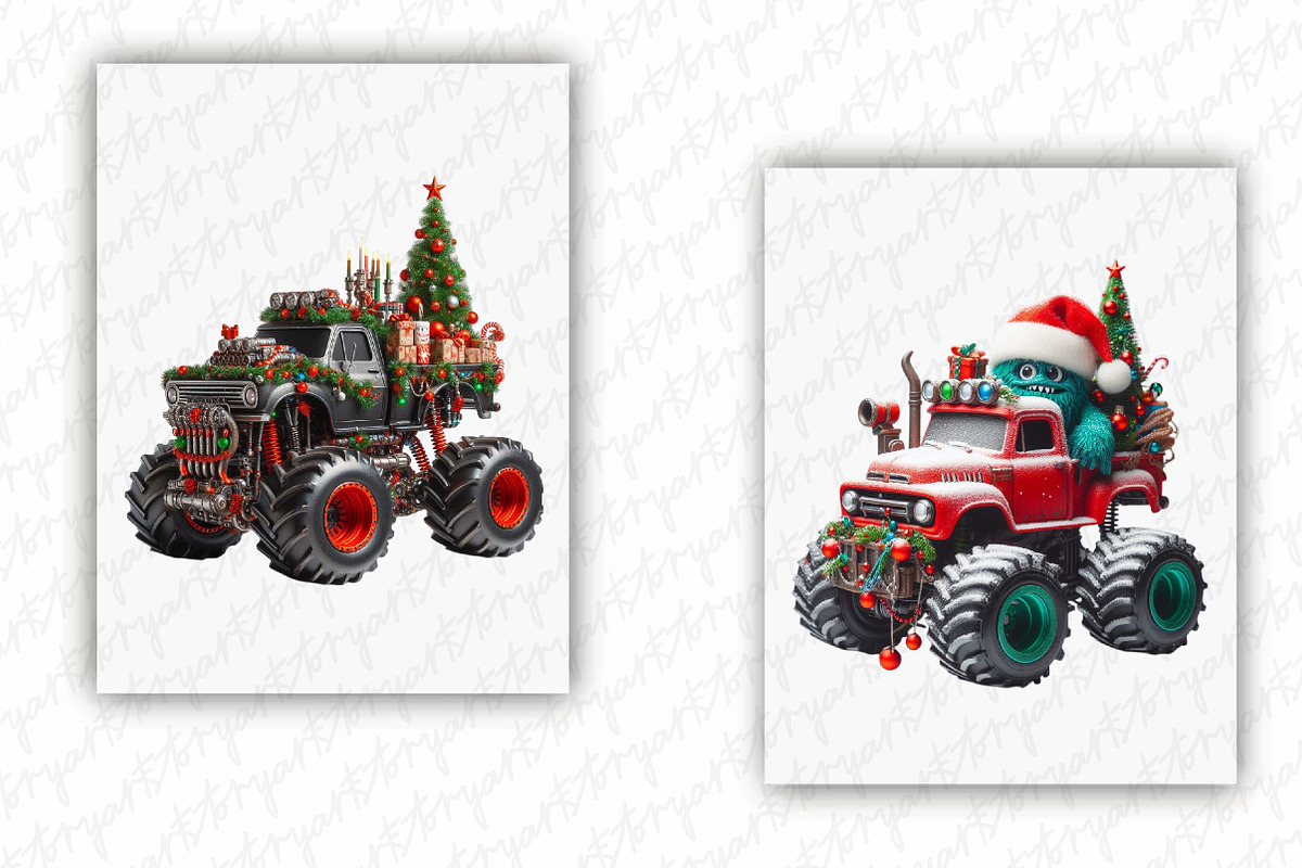 Christmas Monster Truck Sublimation, a Graphic by designcity5 (Photo 4 of 5)