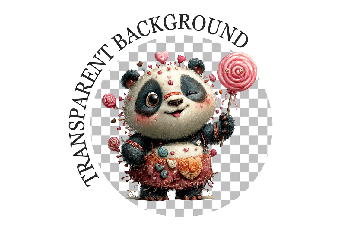 Quirky Valentine Day Panda Clipart, a Seasonal Illustration by Rose Art (Photo 5 of 7)