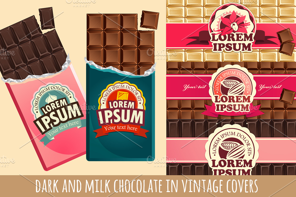 Dark and milk chocolate, a Food Illustration by VasilkovS