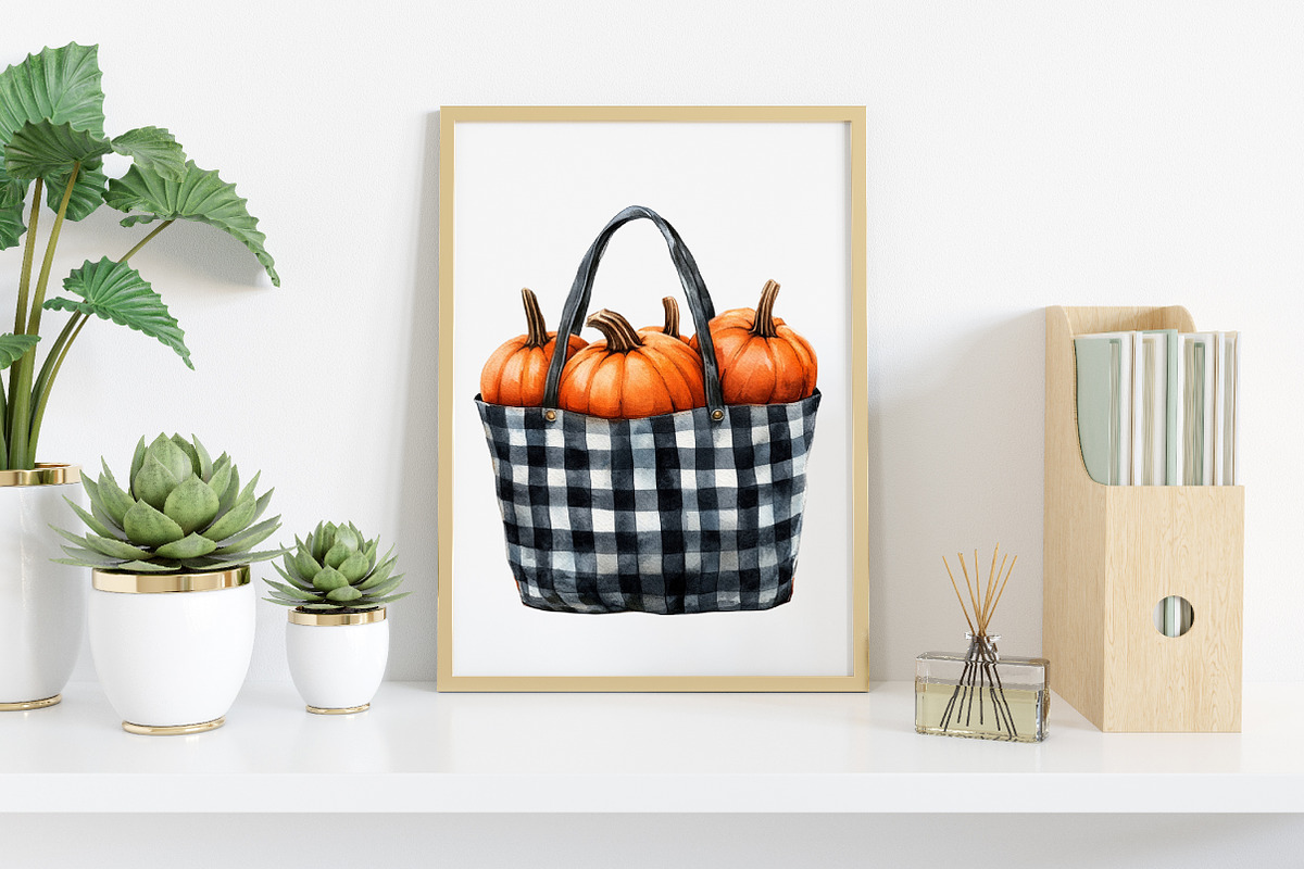 Watercolor Black Gingham Halloween, an Illustration by Canvas Craft (Photo 4 of 8)
