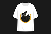 Black Cat on Crescent T Shirt Design, a Design Template by PsychocheArt (Thumbnail 3 of 3)
