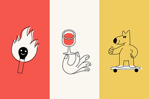 Funny Mascots, Illustrations, Logos