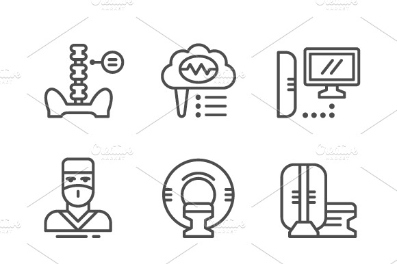 Magnetic Resonance Imaging Icons Set