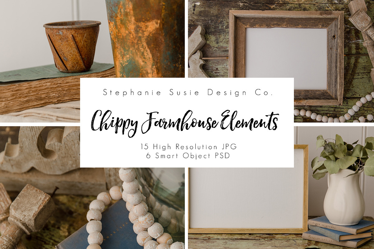 Chippy Farmhouse Elements Bundle, a Household Mockup by Susie Design Co (Photo 1 of 2)