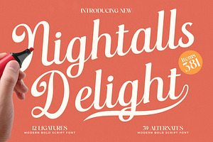 Nightalls Delight Bold Script, a Script Font by timelesstype.co