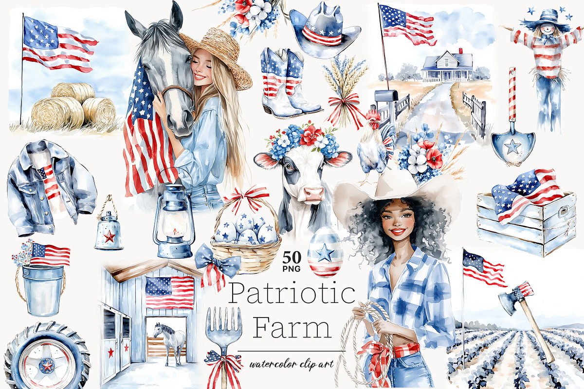 4th of July Clipart Images | America, a Person Illustration by GlamArtZhanna (Photo 1 of 8)