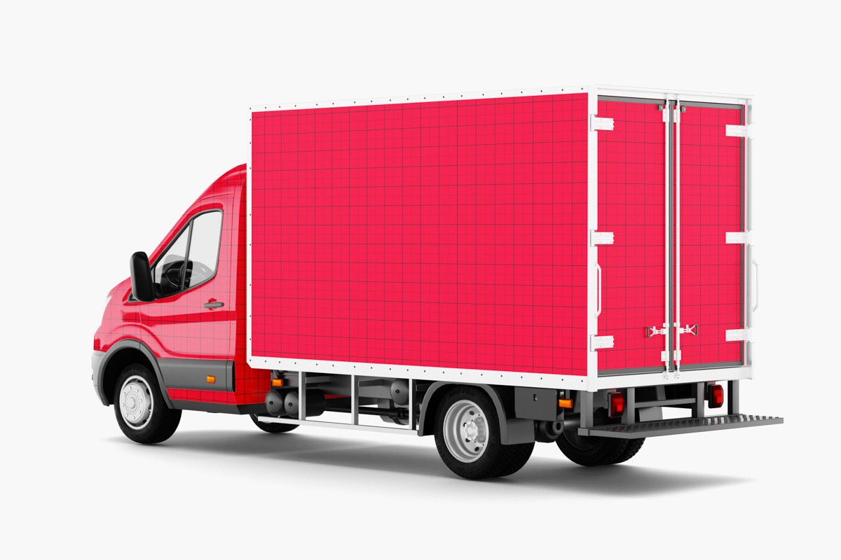Ford Transit Box Truck Mockup, an Advertising Mockup by SPEED APEX (Photo 3 of 3)