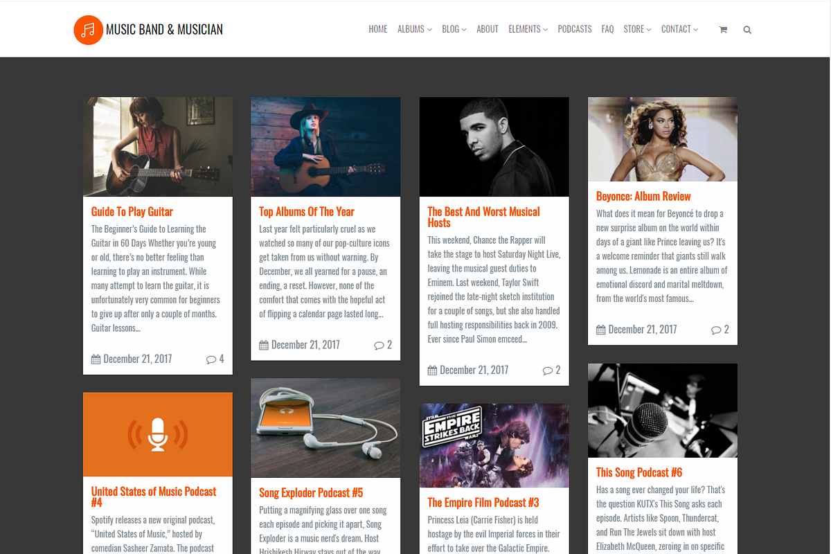 Music Band Musician WordPress Theme, a WordPress Template by Visualmodo (Photo 17 of 18)