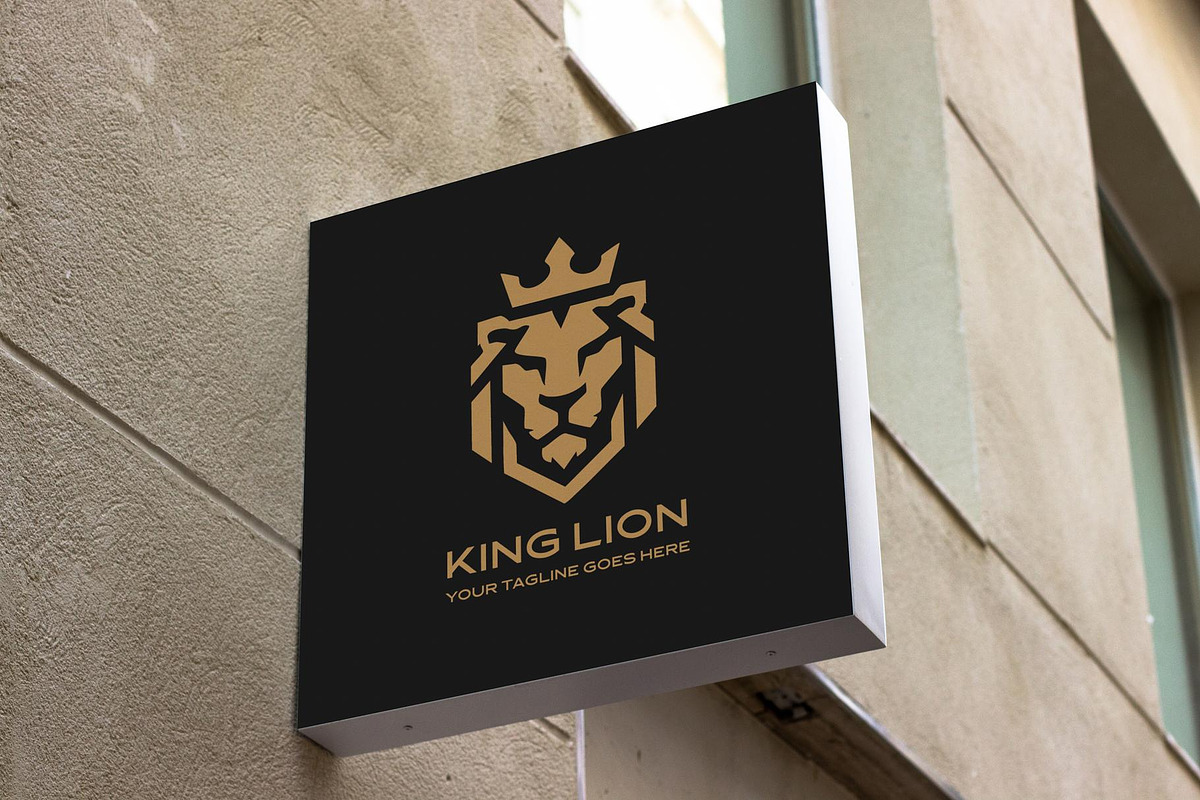 Geometric King Lion Logo, a Branding & Logo Template by YUDesignStore (Photo 4 of 10)