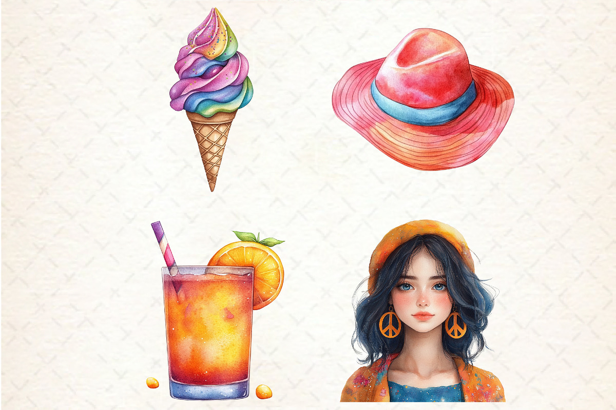 Funky Summer Clipart, an Illustration by Rose Art (Photo 3 of 4)