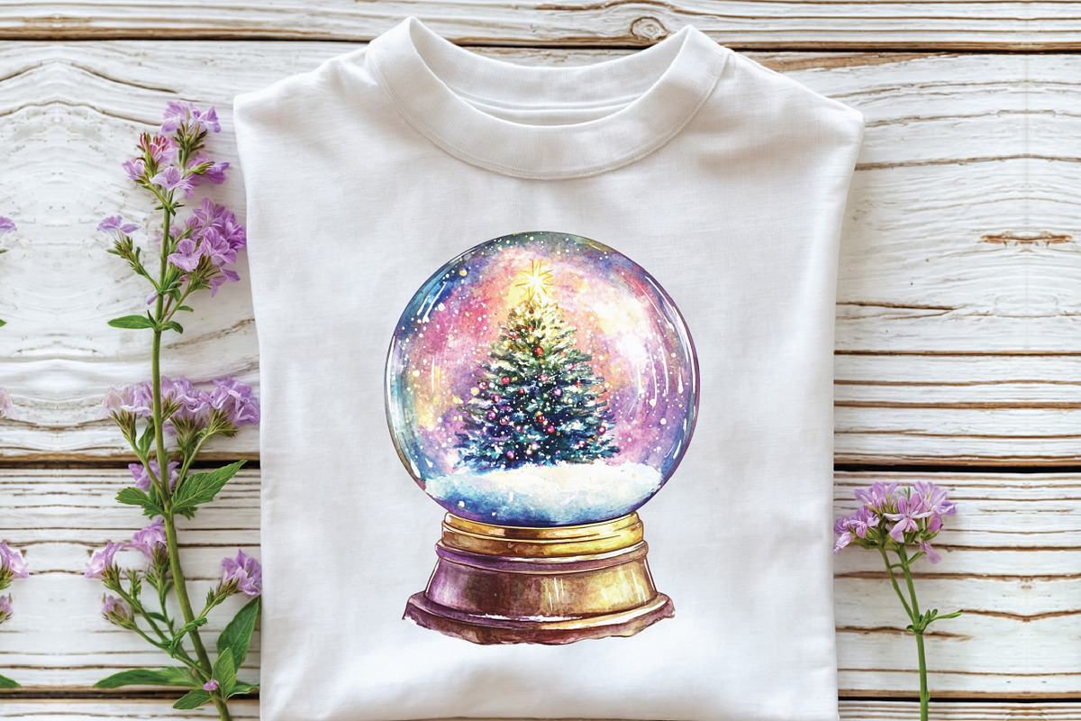 Watercolor Sparkle Christmas Clipart, an Illustration by CraftArtStudio (Photo 5 of 6)