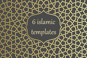 Islamic Arabic Gold pattern template