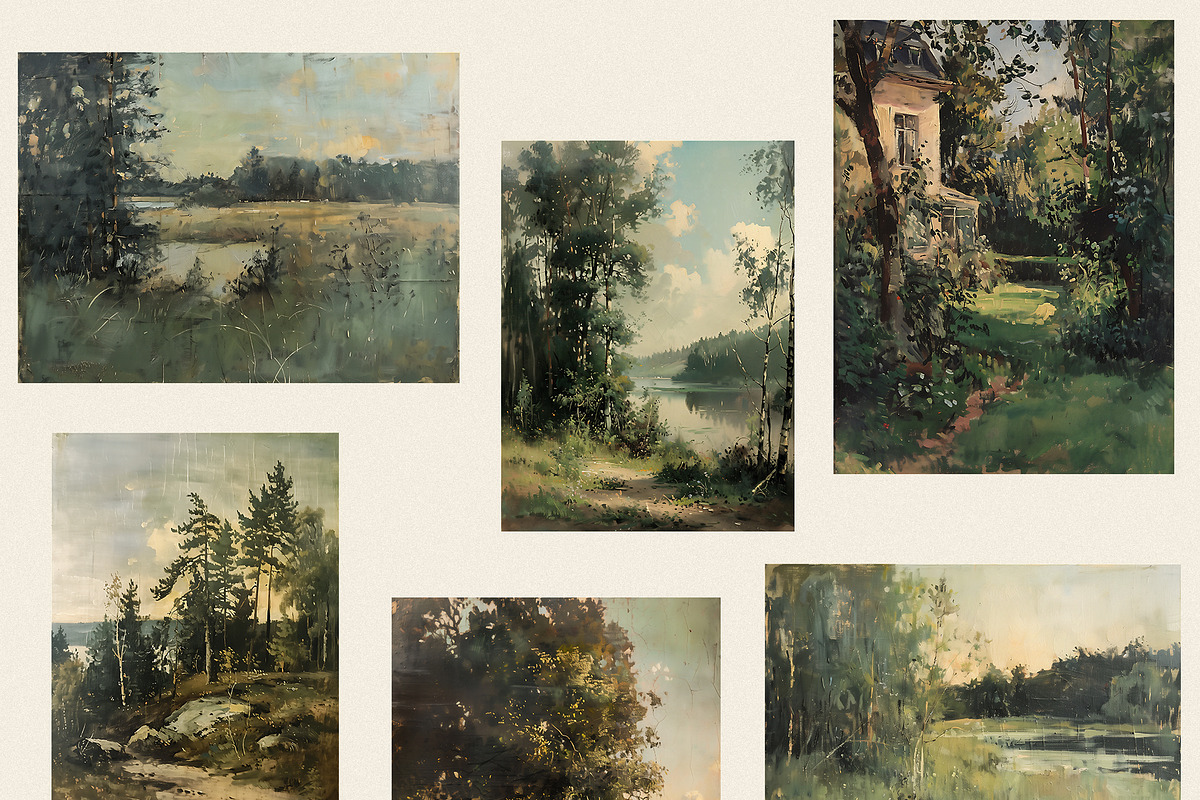 Old oil paintings - Vintage art, a Background Graphic by Pamyatka Shop (Photo 6 of 8)