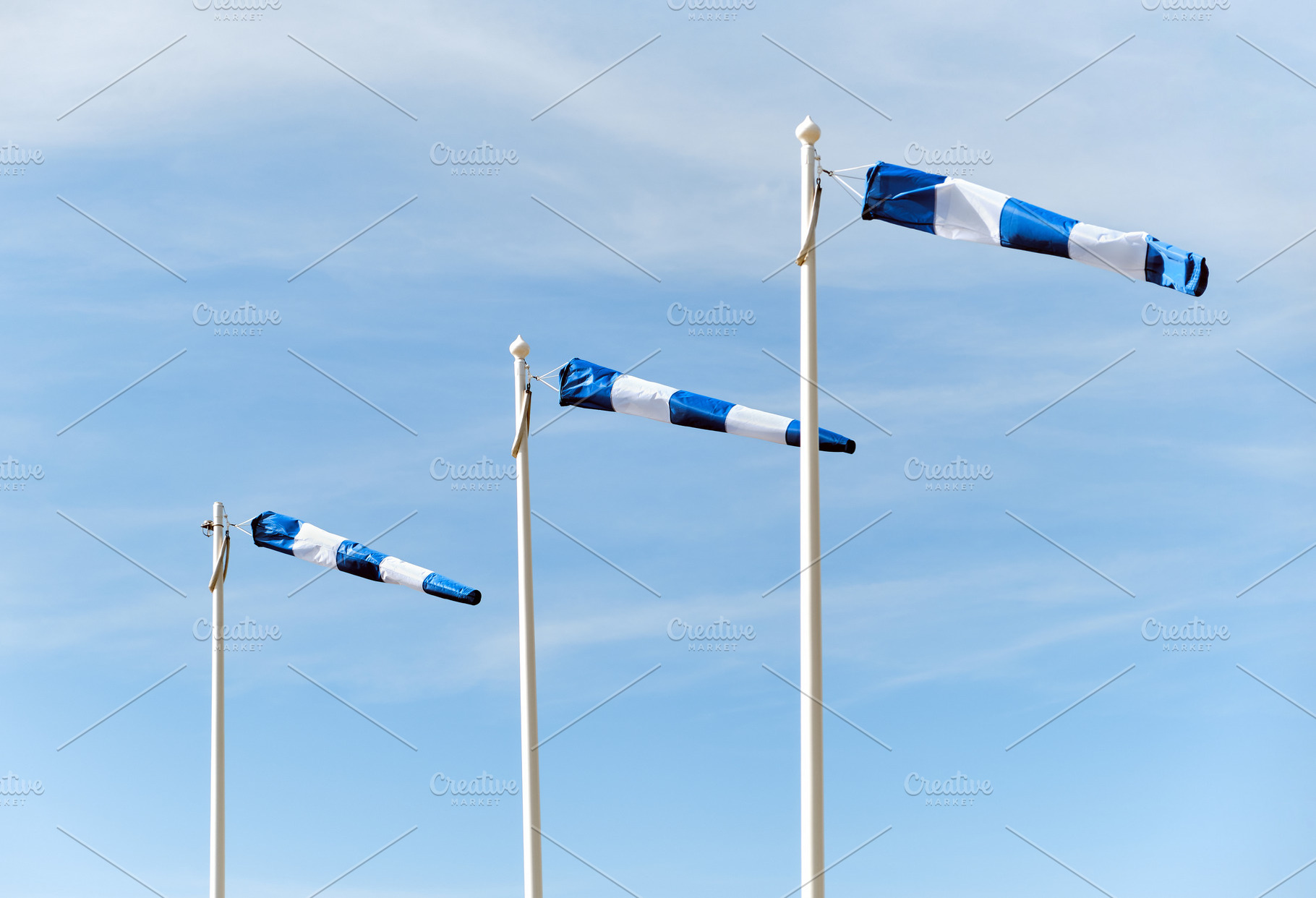 Three windsocks at airport, a Transportation Photo by BOOCYS