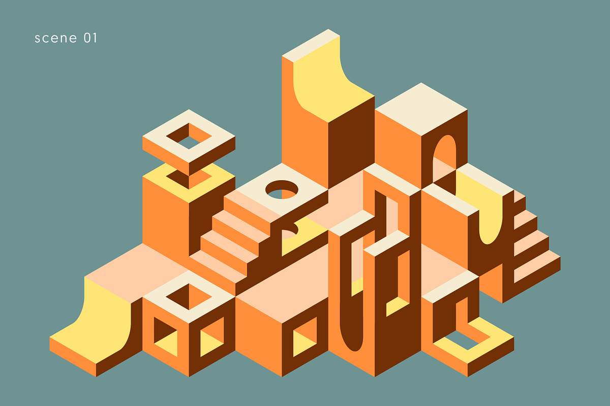 Blockscape - Isometric Shapes, an Object Graphic by Léo Alexandre (Photo 10 of 18)
