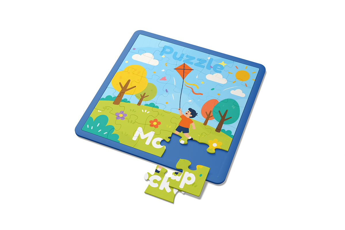 Kids_Puzzle_Mockup, a Merchandise Mockup by DSNA Mockup (Photo 5 of 5)