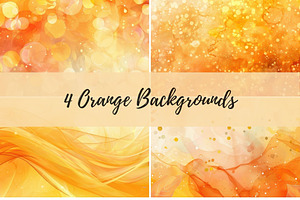 Vibrant Orange Abstract Backgrounds, a Decorative Illustration by Mashimara
