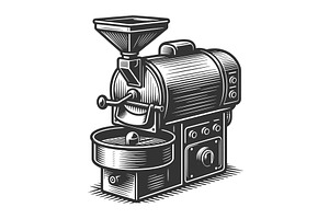 Coffee Roaster Machine vector, an Illustration by AlexArt
