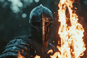 Dacian soldier wielding a burning sw, a Photo by Iftikhar Alam