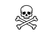 Skull & Crossbones Silhouette Vector, an Illustration by jahid234 (Thumbnail 15 of 51)