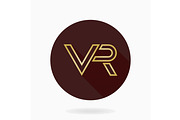 Modern Vector VR Logo in the Circle, a Duotone Icon by FineArtStudio (Thumbnail 1 of 3)