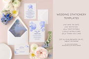 Hydrangea Wedding Invitation Set, an Invitation Template by Encre Studio (Thumbnail 1 of 7)