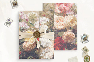 Vase of Flower Printable Vellum Wrap, a Stationery Template by SilverJoyAtelier