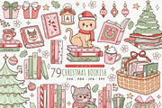 Christmas Bookish Clipart Bundle, a Seasonal Illustration by TitaLivingArt (Thumbnail 1 of 9)