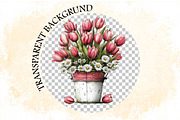 Spring Flower Bucket Sublimation Cli, an Illustration by SVGArt (Thumbnail 7 of 9)