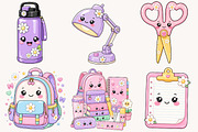 Kawaii Back to School Clipart Bundle, a Seasonal Illustration by Designworld (Thumbnail 5 of 5)