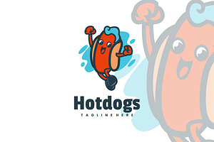 Hotdog Cartoon Logo Design., a Branding & Logo Template by VectorCraft