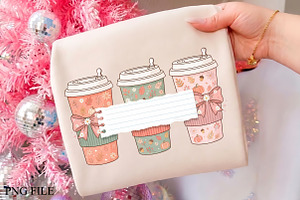 Custom Name Fall Coffee Cups PNG, a Seasonal Illustration by CrexoraLab
