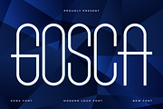Gosca – A Modern Logo Font, a Sans Serif Font by overlaytemplates (Thumbnail 1 of 5)