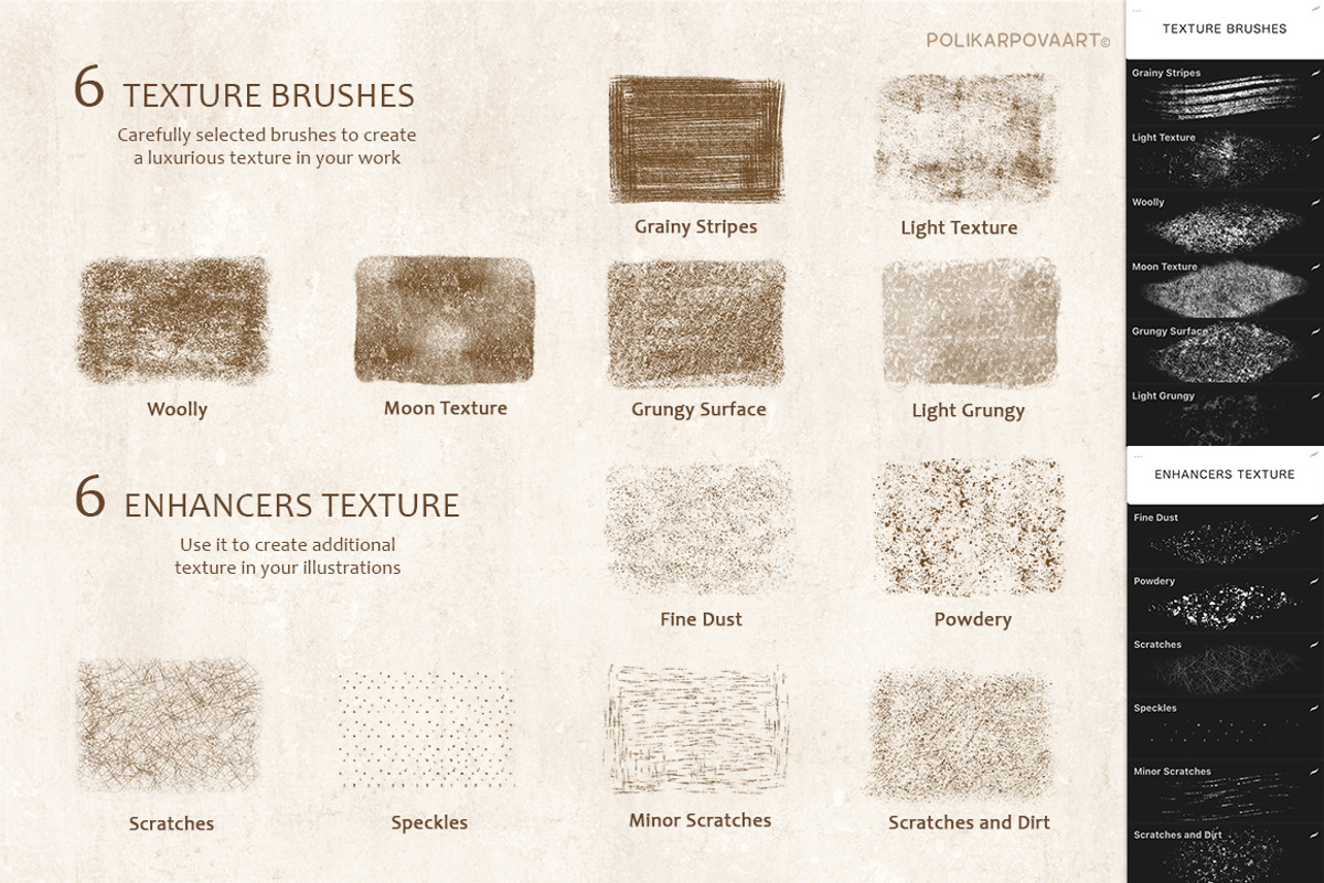 Grungy Textures - brushes & canvases, a Brush Add-On by polikarpovaart (Photo 5 of 17)