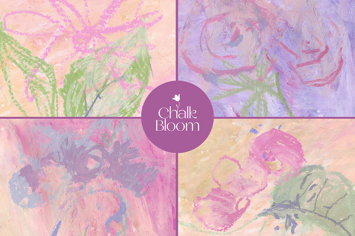 Chalk Pastel Botanical Textures, a Texture Illustration by Elena Pimonova (Photo 3 of 10)