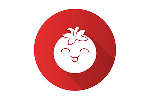 Tomato Cute Kawaii Glyph Character