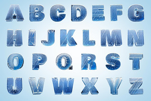 3D Frozen Ice Letters Set