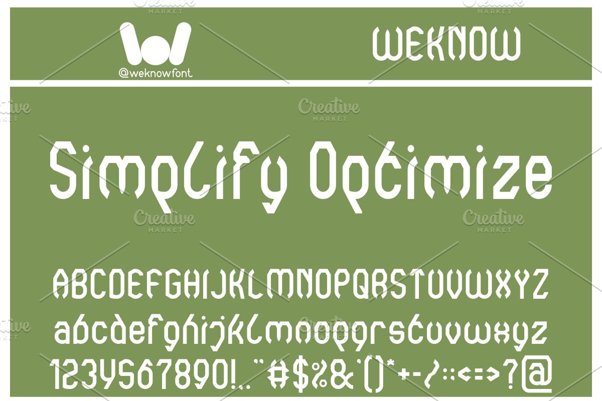 Simplify Optimize font, a Font by weknow (Photo 1 of 8)