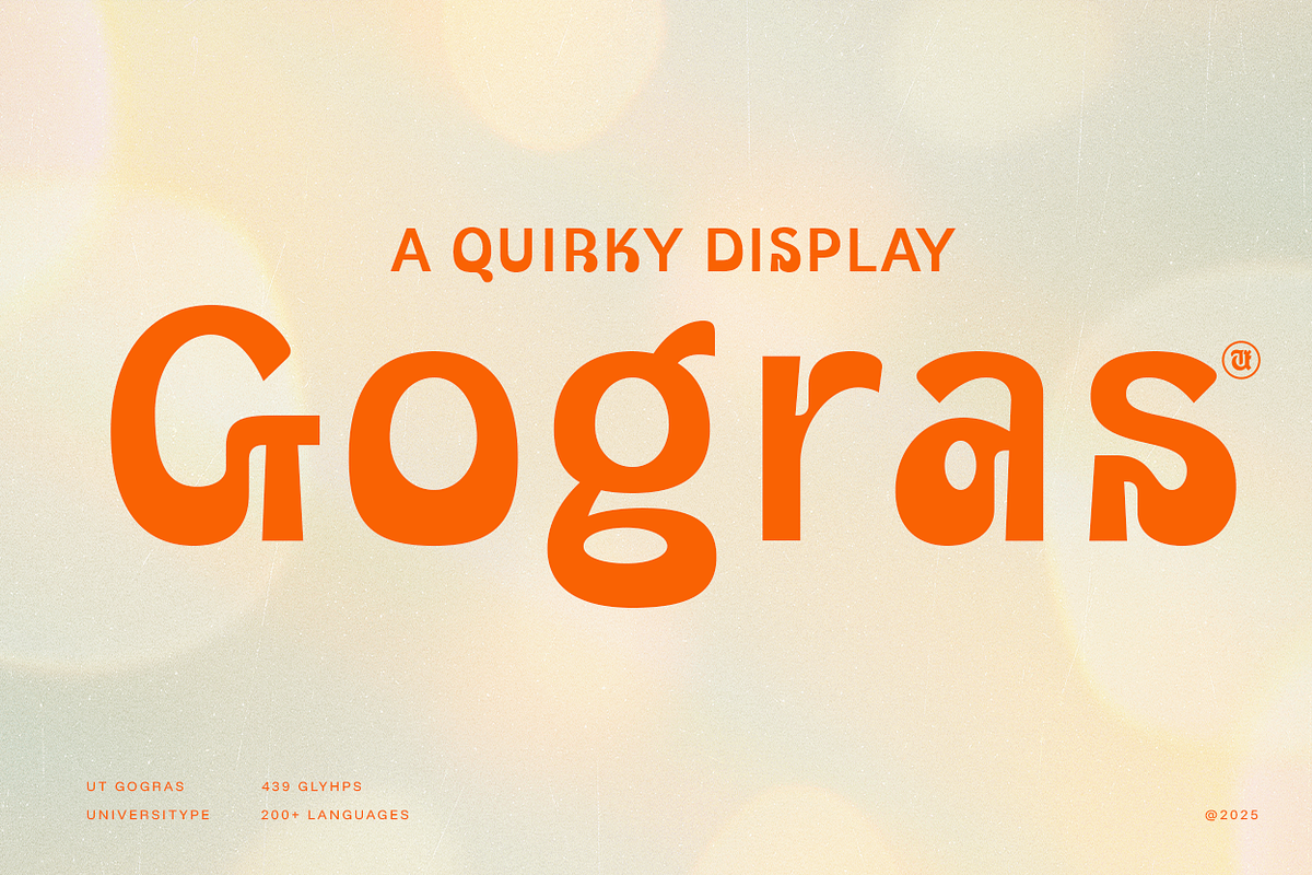 UT Gogras - A Quirky Display Font, a Sans Serif Font by Universitype (Photo 1 of 11)