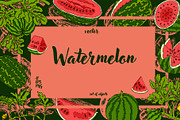 Hand drawn Watermelon, a Food Illustration by Elena Mykhailenko (Thumbnail 1 of 4)