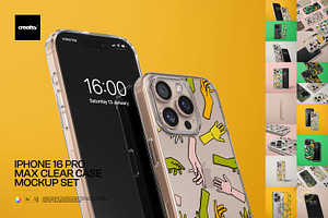 Phone 16 Pro Max Clear Case Mockup, an iPhone Mockup by creatsy5