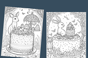 Easter Cake Coloring Pages for Adult, a Seasonal Illustration by Sourcedigi (Thumbnail 3 of 3)