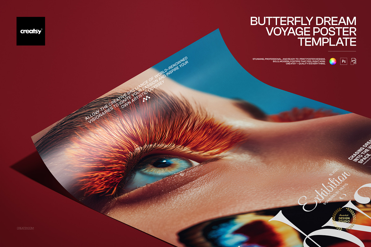 Butterfly Voyage Poster Template, a Poster Template by creatsy5 (Photo 1 of 4)