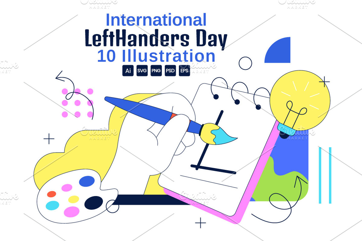 10 International Left Handers Day, a Person Illustration by denayunebgt (Photo 1 of 4)