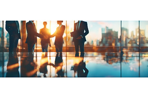 Business professionals shaking hands, a Business Photo by Igor Tichonow