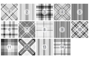 50 Grayscale Pattern Plaids