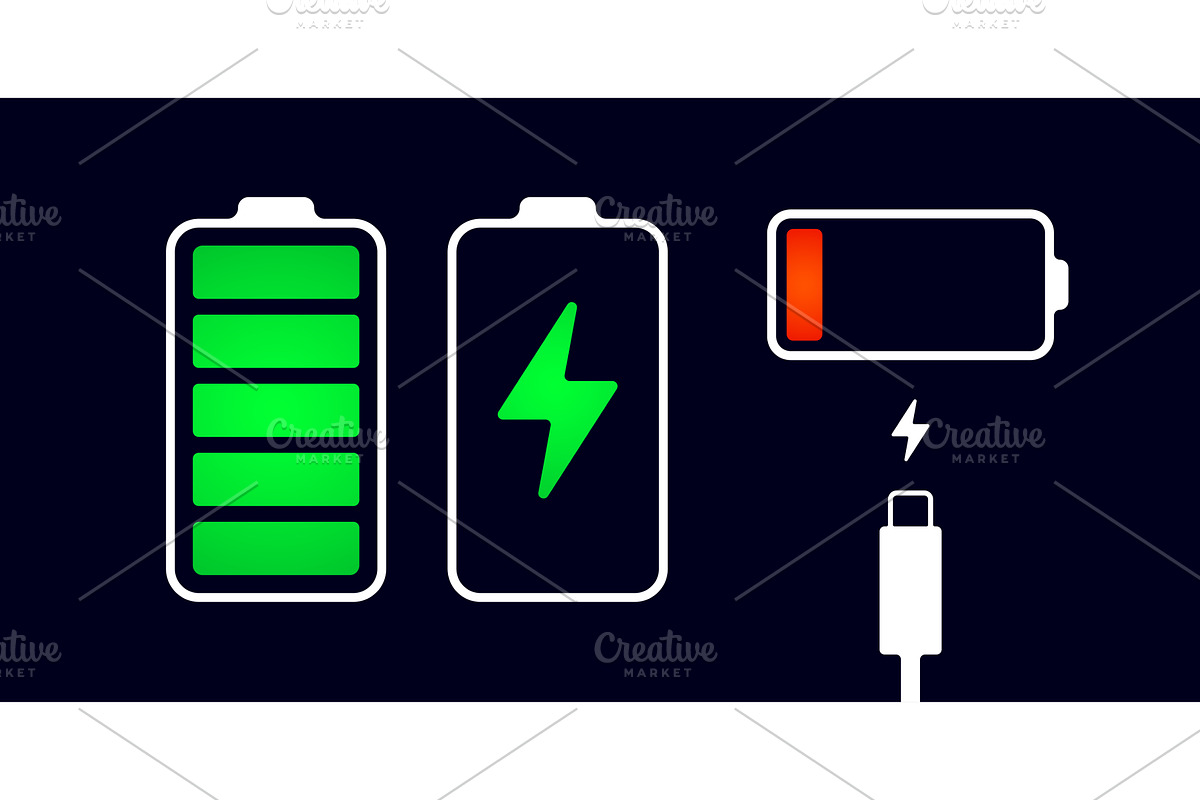 Charging battery. Power charger icon, a Technology Illustration by Foxys Graphic