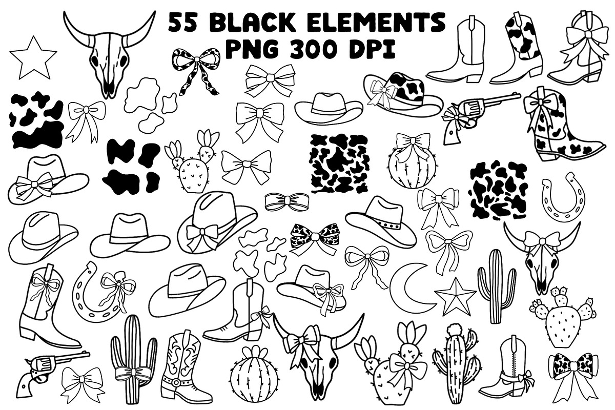Western Coquette Cowgirl Clipart, an Object Graphic by Brush Lab (Photo 4 of 8)